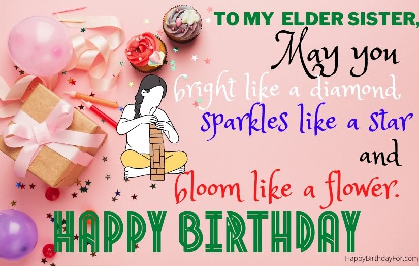Happy Birthday Wishes Image For Elder Sister