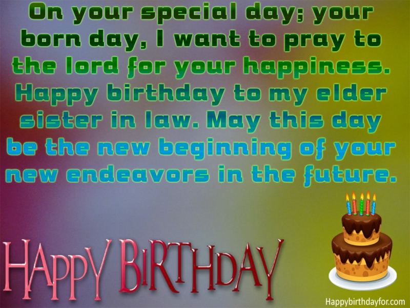 Happy birthday greeting card for elder sister in law messages