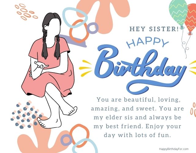 happy birthday wishes for sister image