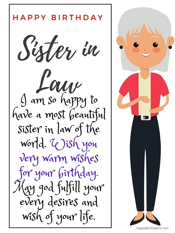 Happy Birthday wishes for sister in law messages image