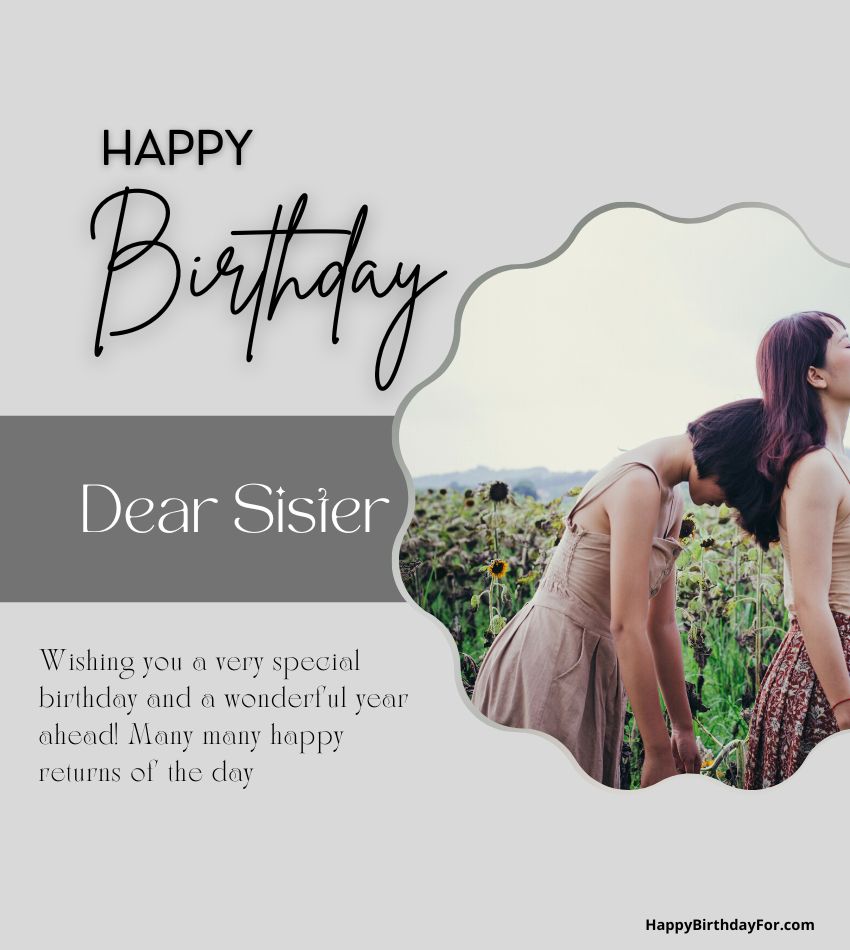 Happy Birthday Sister Wishes Image