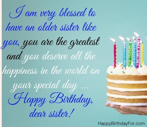 Birthday wishes for sister card