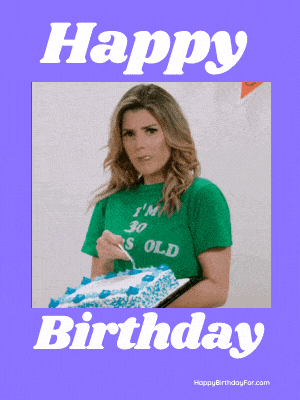 Happy Birthday GIF Funny Cake Image Lady