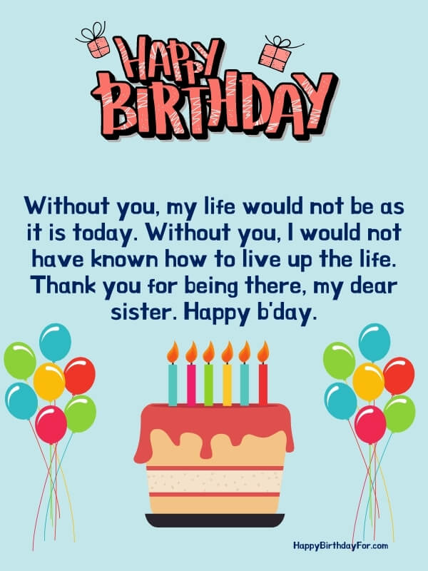 Happy Birthday Wishes for Elder Sister
