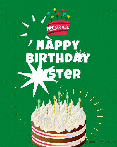 Happy birthday Sister GIF Image cakes