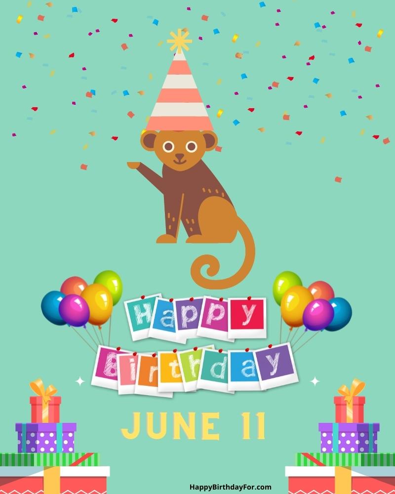 June 11 Happy Birthday Greeting Cards
